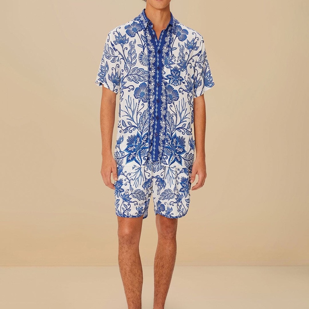 Farm Rio Unisex Floral  Print Tropical Shorts Sz Small Drawstring Waist Colorful - Picture 5 of 7